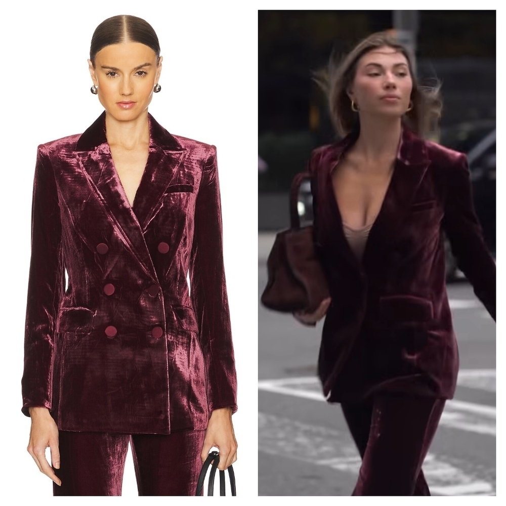 NWOT NEW Veronica Beard Ellette Velvet Wine Dickey Blazer Jacket Size 00 Celeb